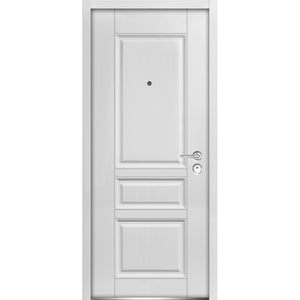 Front Exterior Pre-hung Steel Door | Ballucio 0435 | White Enamel - Doors