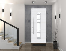 Load image into Gallery viewer, Front Exterior Prehung Frosted Glass Steel Door | Deux 0757 | Gray Graphite - Home Doors