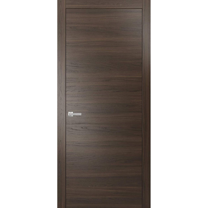 Modern Solid Interior Door with Handle | Planum 0010 | Chocolate Ash - 18x80 - Doors