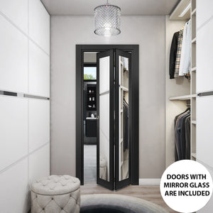 Sliding Closet Bi-fold Doors | Lucia 1299 | Matte Black - Home