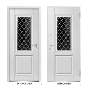 Front Exterior Pre-hung Steel Door | Ballucio 1709 | White Enamel