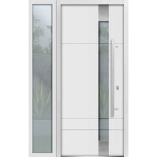 Load image into Gallery viewer, Front Exterior Prehung Steel Door | Left Side White Glass | Deux 1713 | White Enamel