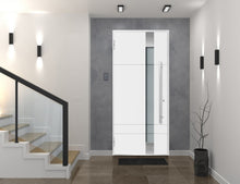 Load image into Gallery viewer, Front Exterior Prehung Frosted Glass Steel Door | Deux 1713 | White Enamel - Home Doors