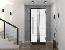 Load image into Gallery viewer, Front Exterior Prehung Frosted Glass Steel Door | Deux 1717 | Gray Graphite