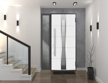 Load image into Gallery viewer, Front Exterior Prehung Steel Door | Right Side Black Glass | Deux 1717 | Gray Graphite - Home Doors