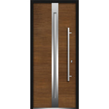 Load image into Gallery viewer, Front Exterior Prehung Glass Steel Door | Deux 1744 | Natural Oak - 36’’ x 80’’ Right-Hand Inswing - Home Doors