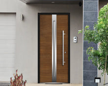 Load image into Gallery viewer, Front Exterior Prehung Glass Steel Door | Deux 1744 | Natural Oak - Home Doors