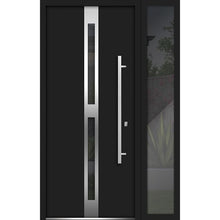 Load image into Gallery viewer, Front Exterior Prehung Steel Door | Right Side Black Glass | Deux 1755 | Enamel - 36 + 12’’ x 80’’ Right-Hand