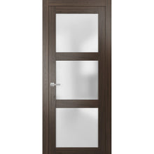 Load image into Gallery viewer, Solid French Door Frosted Glass | Lucia 2552 | Chocolate Ash