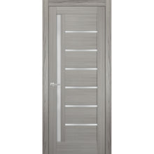 Load image into Gallery viewer, Solid French Door Frosted Glass | Quadro 4088 | Grey Ash - Butterfly Hinges / 18’’ x 80’’ - Panel Doors