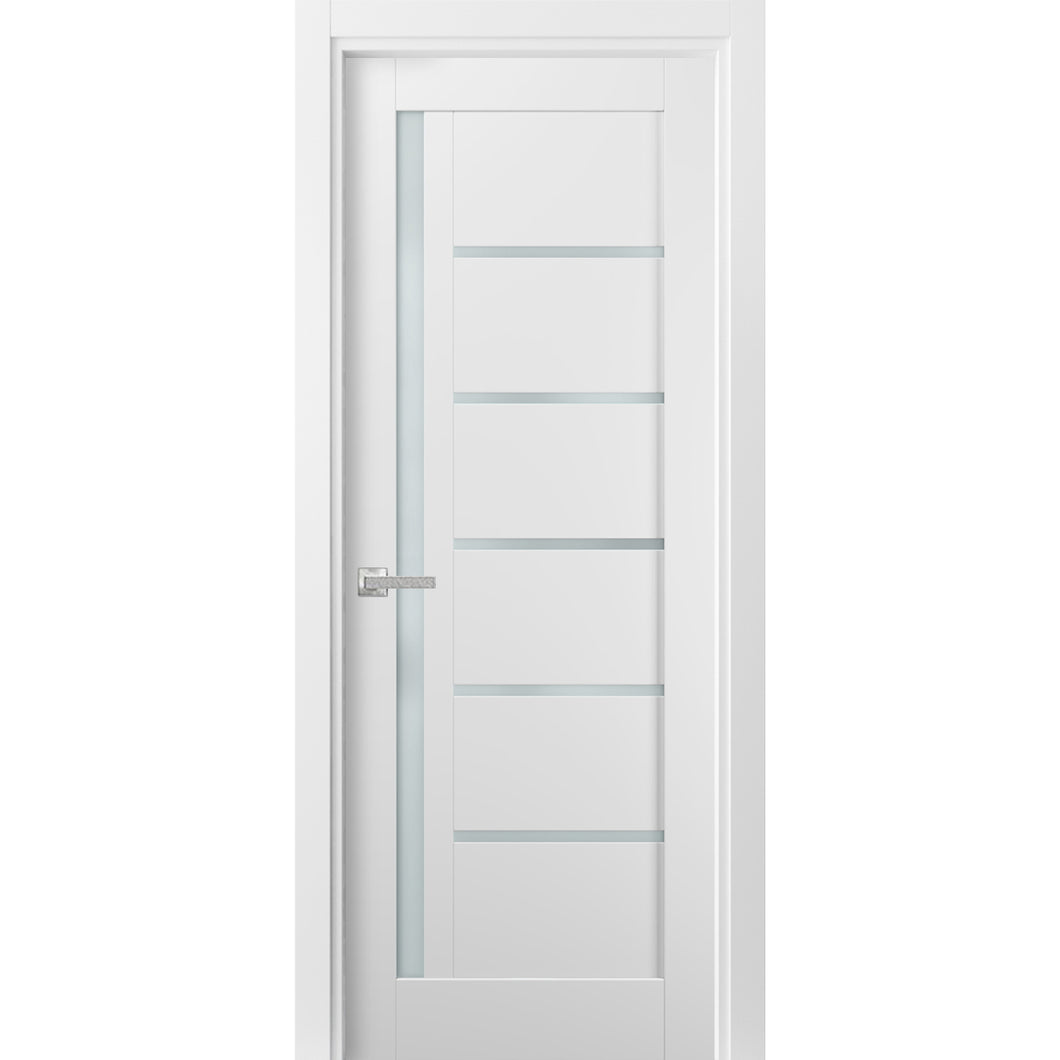 Pantry Kitchen Lite Door with Hardware | Quadro 4088 | White Silk