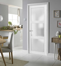 Load image into Gallery viewer, Pantry Kitchen Lite Door | Lucia 2552 | White Silk with Frosted Glass - 18’’ x 80’’ - Panel Doors