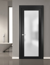 Load image into Gallery viewer, Solid French Door Frosted Glass | Planum 2102 | Black Matte - Slab Barn