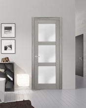 Load image into Gallery viewer, Solid French Door Frosted Glass | Lucia 2552 | Grey Ash