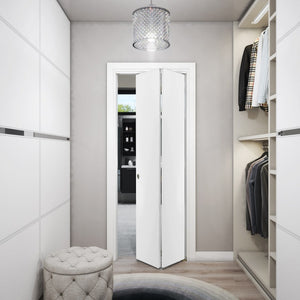 Sliding Closet Bi-fold Doors | Planum 0010 | White Silk