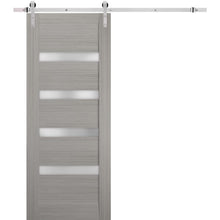 Load image into Gallery viewer, Sliding Barn Door Frosted Opaque Glass | Quadro 4113 | Grey Ash