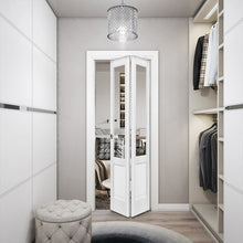 Load image into Gallery viewer, Sliding Closet Bi-fold Doors | Lucia 1533 | White Silk with Clear Glass - Home