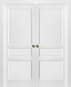 French Double Pocket Doors | Lucia 31 | White Silk