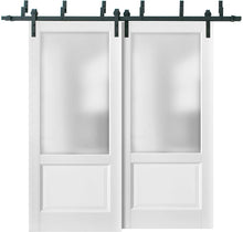 Load image into Gallery viewer, Barn Bypass Doors with Hardware | Lucia 22 | White Silk