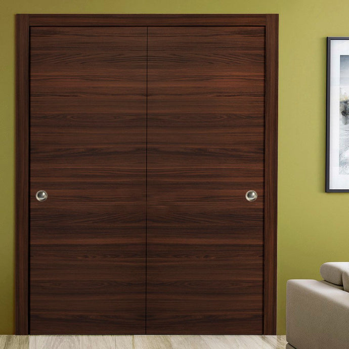 Sliding Closet Bypass Doors | Planum 0010 | Chocolate Ash - 36’’ x 80’’ (2* 18x80) - Interior