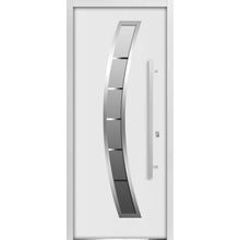 Load image into Gallery viewer, Front Exterior Prehung Glass Steel Door | Deux 6500 | White Enamel - 36’’ x 80’’ Right-Hand Inswing - Home Doors