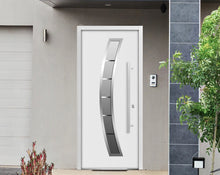 Load image into Gallery viewer, Front Exterior Prehung Glass Steel Door | Deux 6500 | White Enamel - Home Doors