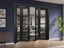 Load image into Gallery viewer, Sliding Closet Double Bi-fold Doors | Quadro 4522 | Matte Black - Home