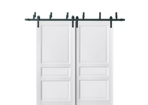 3-Panel Slab Barn Door | Lucia 31 | White Silk