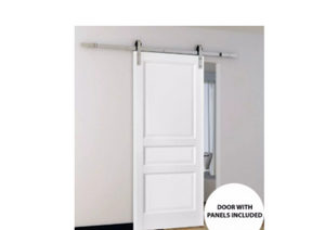 3-Panel Slab Barn Door | Lucia 31 | White Silk