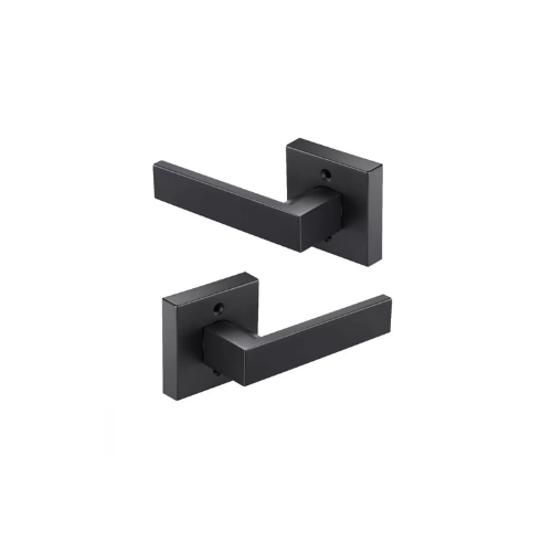 Modern Square Satin Nickel Handle | Matte Black Dummy 2-pack