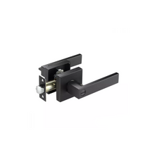 Load image into Gallery viewer, Modern Square Satin Nickel Handle Matte Black Privacy (bathroom/ bedroom/ lock)