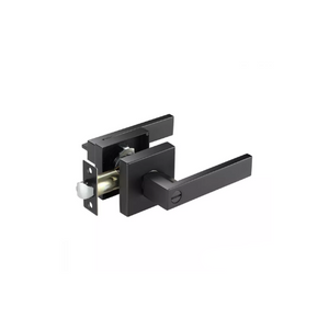 Modern Square Satin Nickel Handle Matte Black Privacy (bathroom/ bedroom/ lock)