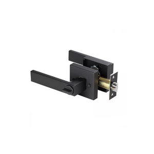 Modern Square Satin Nickel Handle Matte Black Privacy (bathroom/ bedroom/ lock)