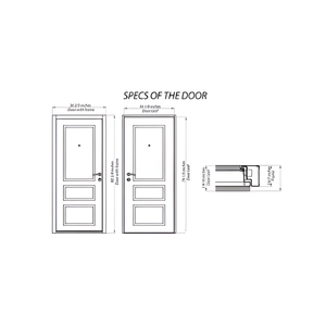 Front Exterior Pre-hung Steel Door | Ballucio 0435 | White Enamel - Doors