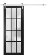 Load image into Gallery viewer, Sturdy Barn Door 12 lites Frosted Glass | Felicia 3312 | Matte Black