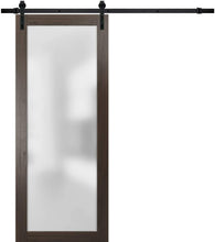 Load image into Gallery viewer, Sturdy Barn Door Frosted Tempered Glass | Planum 2102 | Chocolate Ash
