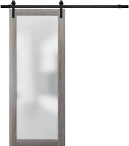 Sturdy Barn Door Frosted Tempered Glass | Planum 2102 | Ginger Ash