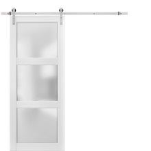 Load image into Gallery viewer, Sliding Barn Door Frosted Glass | Lucia 2552 | White Silk - Home Doors