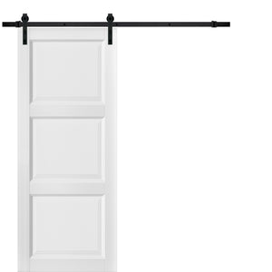 3-Panel Slab Barn Door | Lucia 2661 | White Silk - Doors