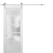 Load image into Gallery viewer, Sturdy Barn Door Frosted Glass| Quadro 4002 | White Silk