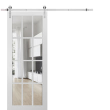 Load image into Gallery viewer, Sturdy Barn Door 12 Lites Clear Glass | Felicia 3355 | White Silk