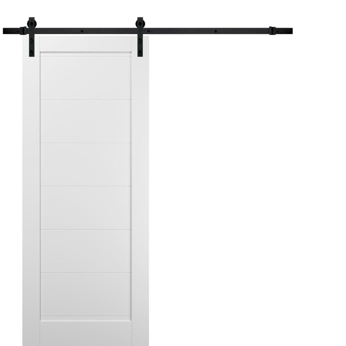 Sliding Barn Door with Hardware | Quadro 4115 | White Silk - Home Doors