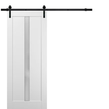 Load image into Gallery viewer, Sliding Barn Door Frosted Opaque Glass | Quadro 4112 | White Silk