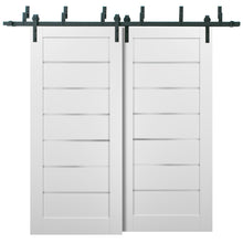 Load image into Gallery viewer, Barn Bypass Doors with Hardware | Quadro 4117 | White Silk