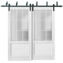 Load image into Gallery viewer, Sliding Closet Barn Bypass Doors 9 Lites | Felicia 3309 | White Silk