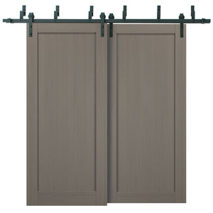 Barn Bypass Doors with Hardware | Quadro 4111 | Grey Ash