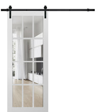 Load image into Gallery viewer, Sturdy Barn Door 12 Lites Clear Glass | Felicia 3355 | White Silk