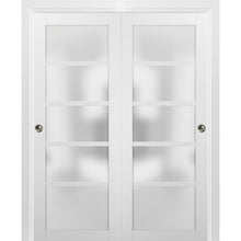 Load image into Gallery viewer, Sliding Closet Bypass Doors Frosted Glass | Lucia 2552 | White Silk - Opaque) 36’’ x 80’’ (2* 18x80)