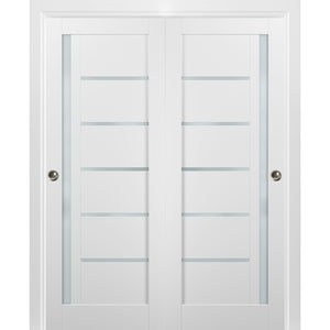 Sliding Closet Bypass Doors  | Quadro 4588 | White Silk