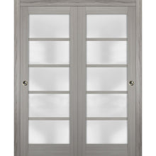 Load image into Gallery viewer, Sliding Closet Frosted Glass Bypass Doors | Quadro 4002 | Grey Ash